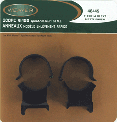 WEAVER RINGS DETACHABLE TOP – MOUNT EXTENSION 1″ X-HIGH BLK