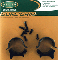 WEAVER RINGS DETACHABLE TOP – MOUNT SURE-GRIP 1″ MED MATTE