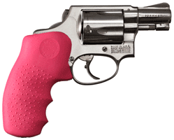 HOGUE GRIPS S&W J FRAME RUBBER – ROUND BUTT MONOGRIP PINK