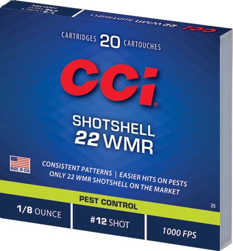 CCI SHOTSHELL 22WMR 52GR #12 – SHOT 1000FPS  20RD 100BX/CS