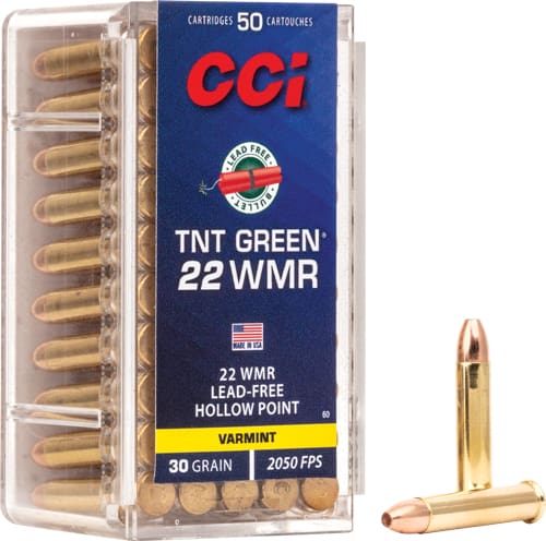 CCI TNT GREEN 22WMR LEAD – FREE 2050FPS 50RD 40BX/CS