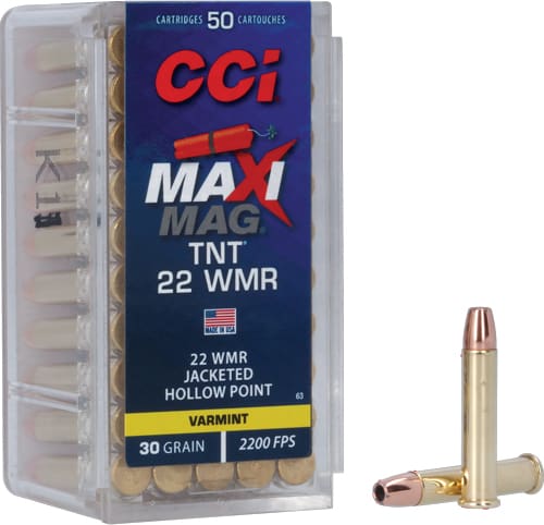 CCI MAXI-MAG 22WMR 30GR TNT – JHP 2200FPS 50RD 40BX/CS