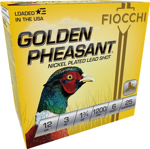 FIOCCHI GOLDEN PHEASANT 12GA – 3″ 1-3/4 #6 25RD 10BX/CS