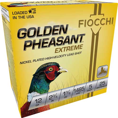 FIOCCHI GOLDEN PHEASANT 12GA – 2.75″ 1-3/8OZ #5 25RD 10BX/CS