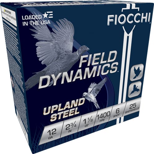 FIOCCHI STEEL 12GA 2.75″ – 1-1/8OZ #6 25RD 10BX/CS