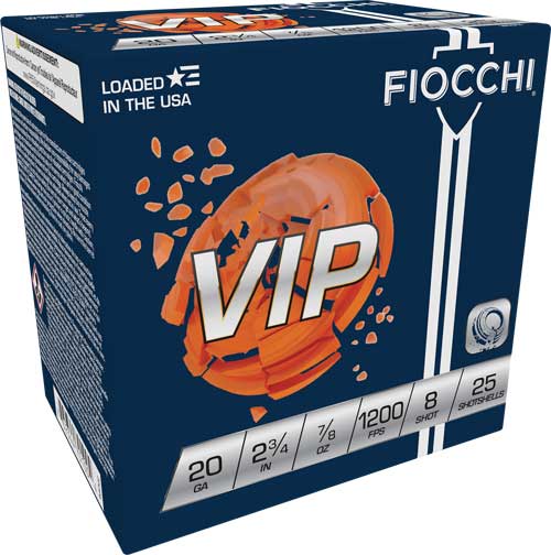 FIOCCHI VIP 20GA 2.75″ 7/8OZ – #8 1200FPS 250RD CASE LOT