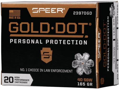 SPEER GOLD DOT 40 SW 165GR – GDHP 20RD 10BX/CS