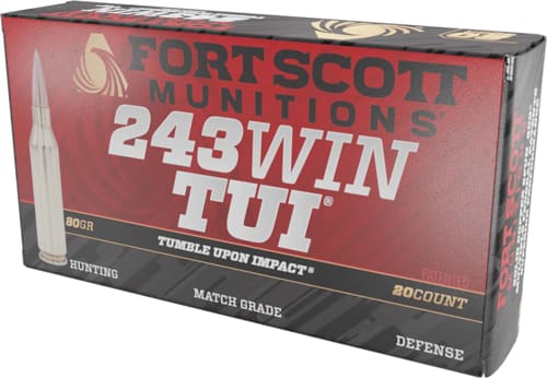 FORT SCOTT 243 WIN 80GR TUI – SOLID COPPER 20RD 10BX/CS