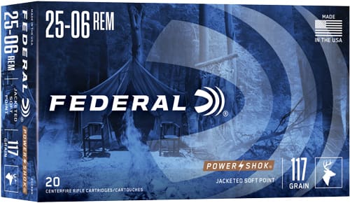 FEDERAL POWER-SHOK 25-06 REM – 117GR SP 20RD 10BX/CS