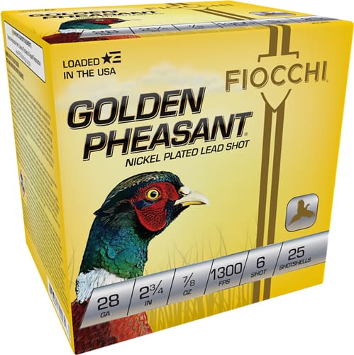FIOCCHI GOLDEN PHEASANT 28GA – 2.75″ 7/8OZ #6 25RD 10BX/CS