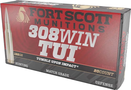 FORT SCOTT 308 WIN 168GR TUI – SOLID COPPER 20RD 10BX/CS