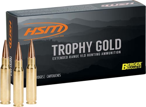 HSM TROPHY GOLD 338 LAPUA MAG – 250GR BERGER OTM 20RD 20BX/CS