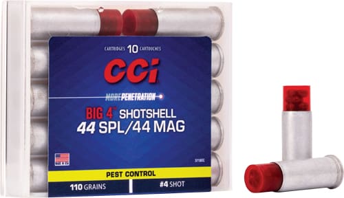 CCI SHOTSHELL 44 REM MAG 140GR – #4 SHOT 10RD 20BX/CS