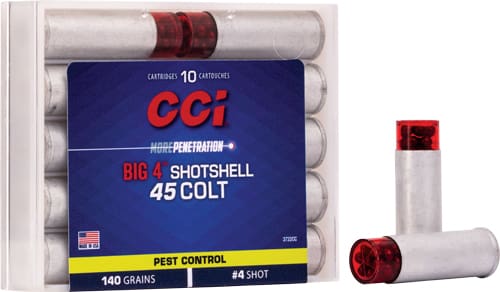 CCI SHOTSHELL 45 LC 150GR – #4 SHOT 10RD 20BX/CS