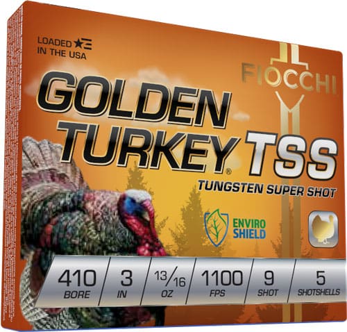 FIOCCHI GOLDEN TURKEY TSS 410 – 3″ 13/16OZ #9 5RD 10BX/CS