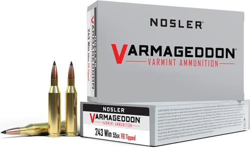 NOSLER VARMAGEDDON 243 WIN – 55GR FBT 20RD 10BX/CS