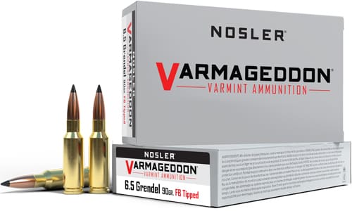 NOSLER VARMAGEDDON 6.5 GRENDAL – 90GR FBT 20RD 10BX/CS