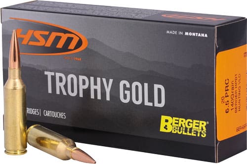 HSM TROPHY GOLD 6.5 PRC – 140GR BERGER VLD 20RD 25BX/CS