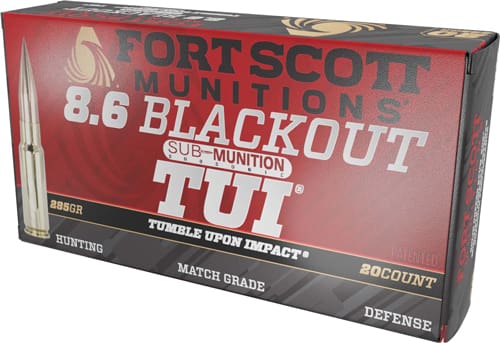 FORT SCOTT 8.6 BLACKOUT 285GR – TUI SOLID COPPER 20RD 10BX/C