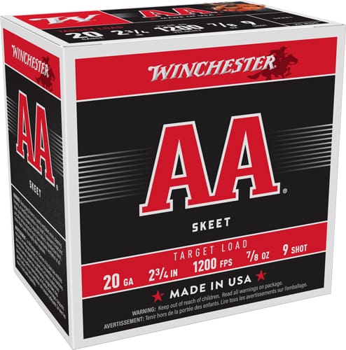 WINCHESTER AA 20GA 2.75″ 7/8OZ – #9 1200FPS 250RD CASE LOT