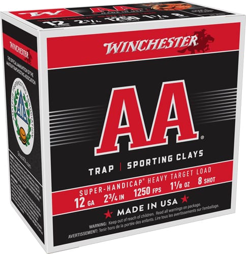 WINCHESTER AA 12GA 2.75″ – 1-1/8OZ #8 1250FPS 250RD CASE