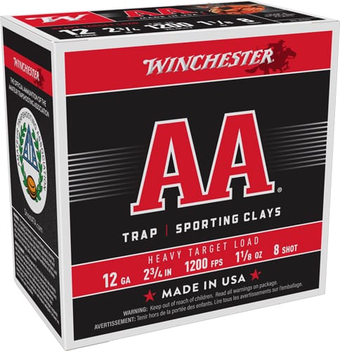 WINCHESTER AA 12GA 2.75″ – 1-1/8OZ #8 1200FPS 250RD CASE