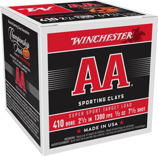 WINCHESTER AA 410 2.5″ 1/2OZ – #7.5 1300FPS 250RD CASE LOT