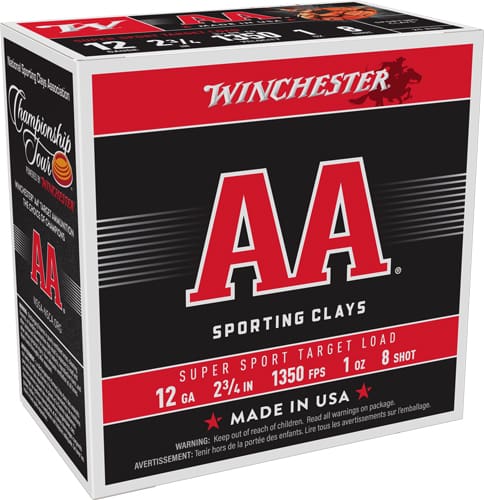 WINCHESTER AA 12GA 2.75″ 1OZ – #8 1350FPS 250RD CASE LOT