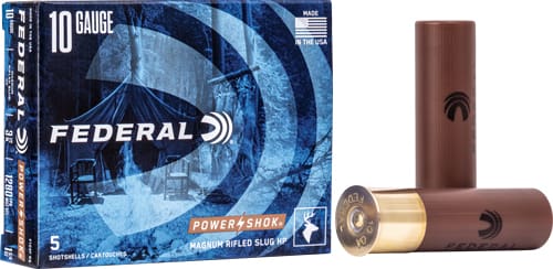 FEDERAL POWER SHOK 10GA 3.5″ – 1.75OZ RIFLED SLUG 5RD 50BX/CS
