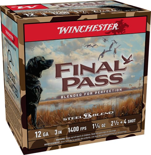 WINCHESTER FINAL PASS 12GA 3″ – 1-1/4OZ #2.5 & #4 25RD 10BX/CS