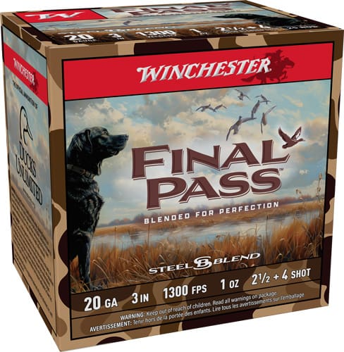WINCHESTER FINAL PASS 20GA 3″ – 1OZ #2.5 & #4 25RD 10BX/CS