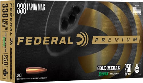 FEDERAL GOLD MEDAL 338 LAPUA - MAG 250GR MATCH 20RD 10BX/CS - Image 2