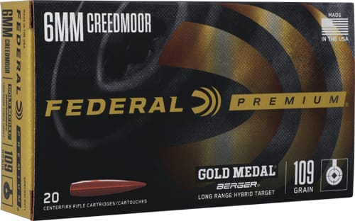 FEDERAL GOLD MEDAL 6MM CM – 109GR LR TARGET 20RD 10BX/CS
