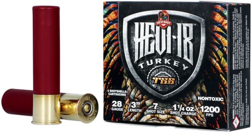HEVI-SHOT HEAVY 18 TSS 28GA – 3″ 1-1/4OZ #7 5RD 10BX/CS