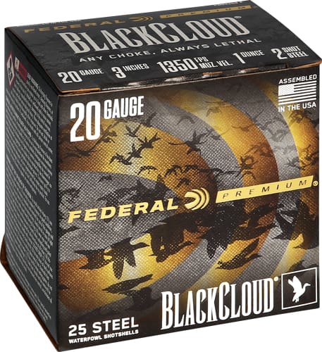 FEDERAL BLACK CLOUD 20GA 3″ – 1OZ #2 1350FPS 25RD 10BX/CS