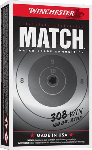 WINCHESTER MATCH ELITE 308 WIN – 169GR HPBT 20RD 10BX/CS