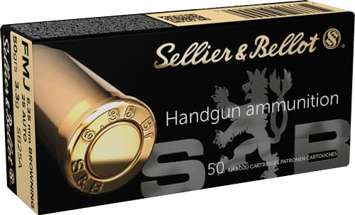 S&B 25 ACP 50GR FMJ-RN – 50RD 40BX/CS
