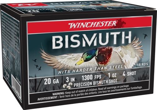 WINCHESTER BISMUTH 20GA 3″ – 1OZ #4 15RD 10BX/CS