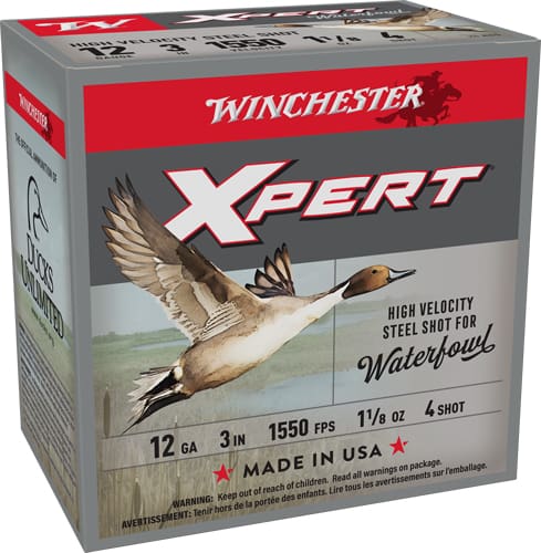 WINCHESTER XPERT STEEL 12GA 3″ – 1-1/8OZ #4 1550FPS 25RD 10BX/C