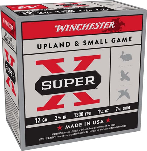WINCHESTER SUPER-X 12GA 2.75″ – 1-1/4OZ #7.5 25RD 10BX/CS