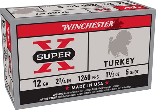 WINCHESTER SUPER-X TURKEY 12GA – 2.75″ 1-1/2OZ #5 10RD 10BX/CS