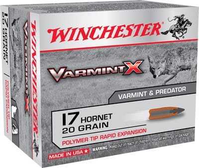 WINCHESTER VARMINT-X 17 HORNET – 20GR 20RD 10BX/CS