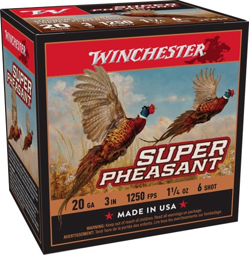 WINCHESTER SUPER PHEASANT 20GA – 1-1/4OZ #6 1250FPS 25RD 10BX/C