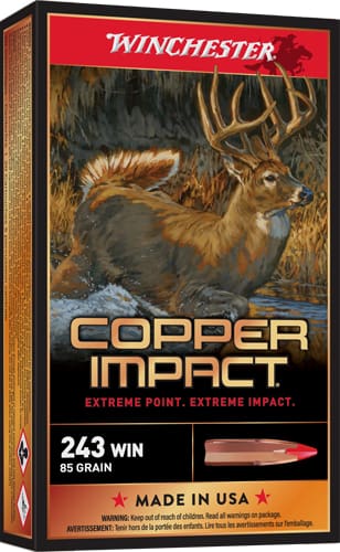 WINCHESTER COPPER IMPACT 243 – WIN 85GR 20RD 10BX/CS