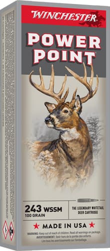 WINCHESTER SUPER-X 243 WSSM – 100GR POWER POINT 20RD 10BX/CS