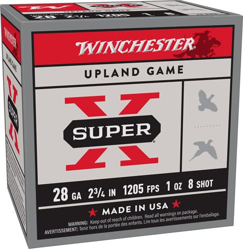 WINCHESTER SUPER-X 28GA 2.75″ – 1OZ #8 1205FPS 25RD 10BX/CS