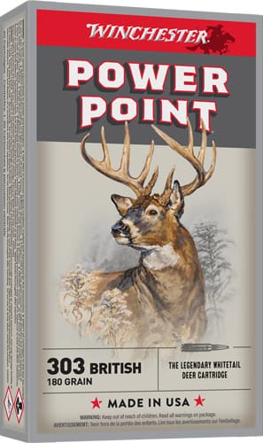 WINCHESTER SUPER-X 303 BRITISH – 180GR POWER POINT 20RD 10BX/CS