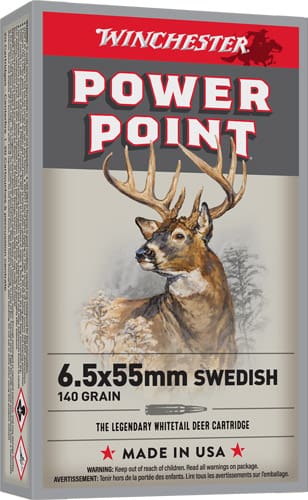 WINCHESTER 6.5X55 MAUSER – 140GR POWER POINT 20RD 10BX/CS