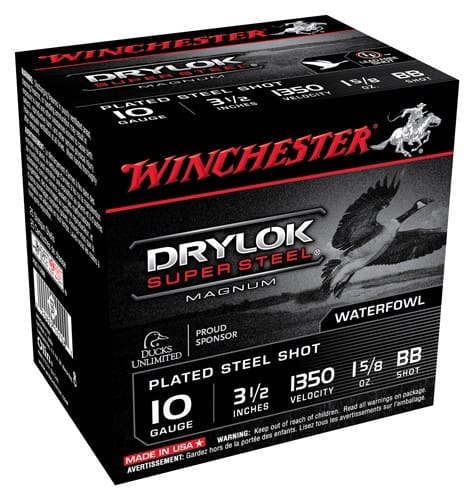 WINCHESTER DRYLOK 10GA 3.5″ – 1-5/8OZ BB 1350FPS 25RD 10BX/C