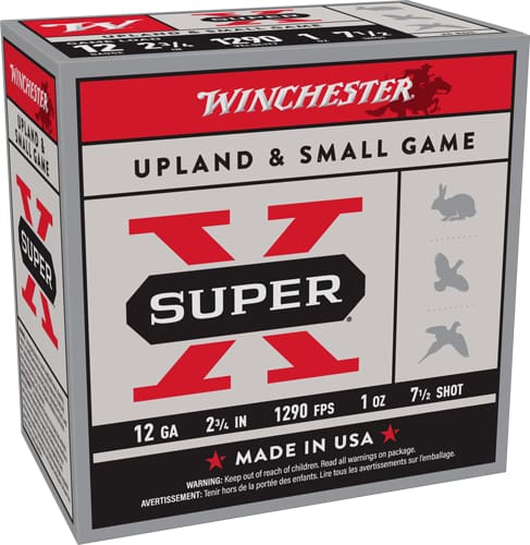 WINCHESTER SUPER-X 12GA 2.75″ – 1OZ #7.5 1290FPS 250RD CASE